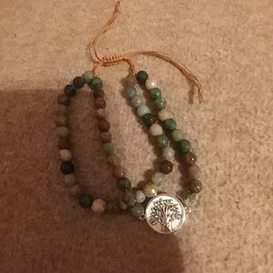 Natural stone family tree bracelet